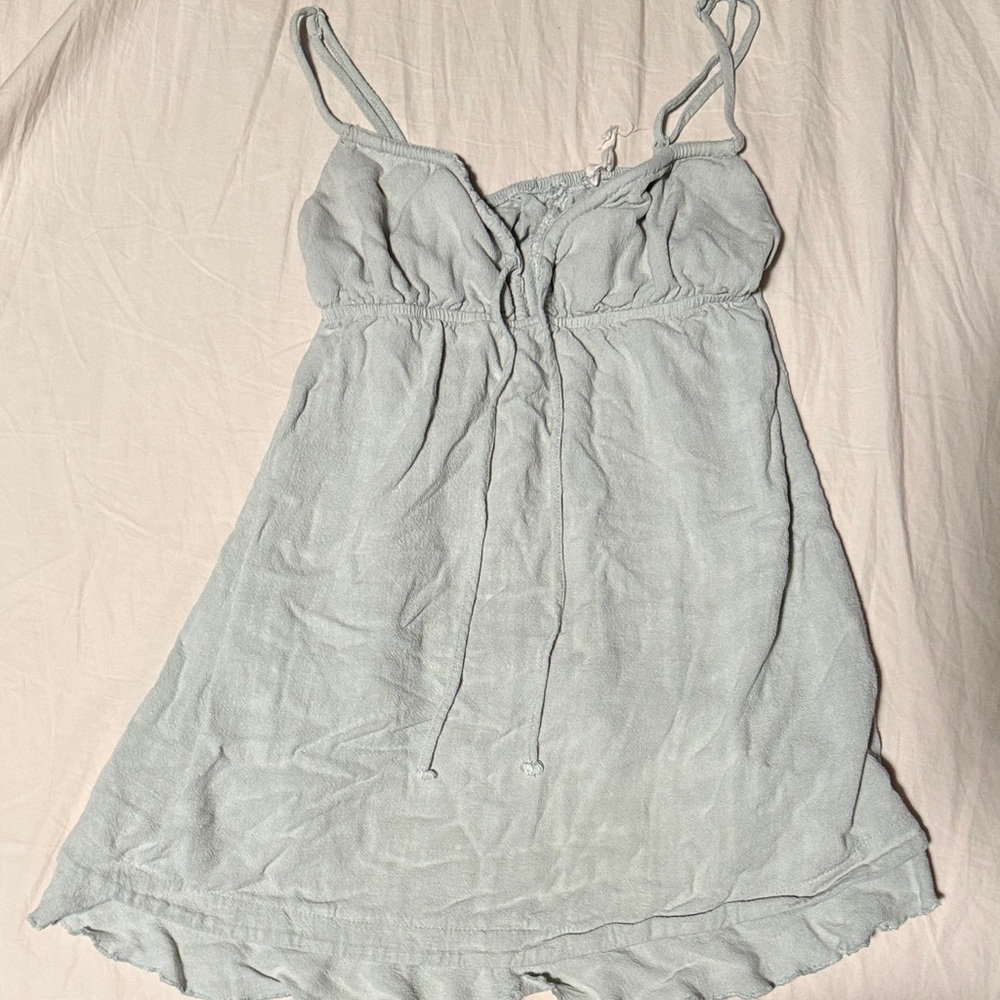 La Hearts Soft Blue Peplum Top
